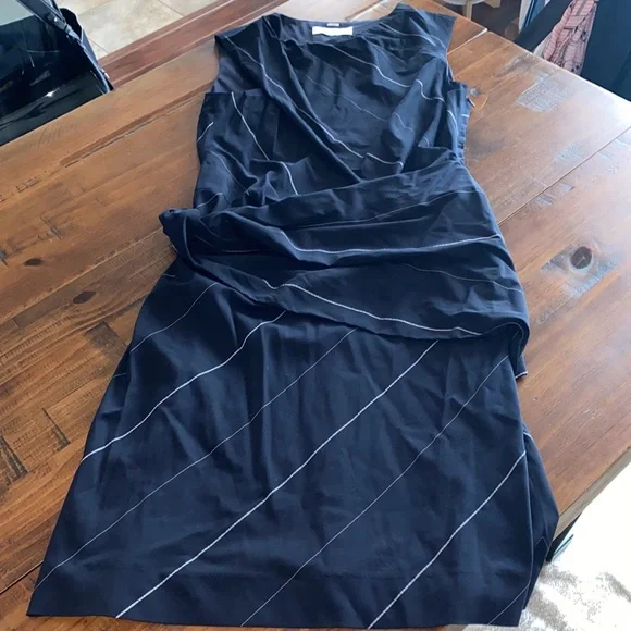 MM Lafleur Navy and White Knee-Length Dress - Picture 2 of 7